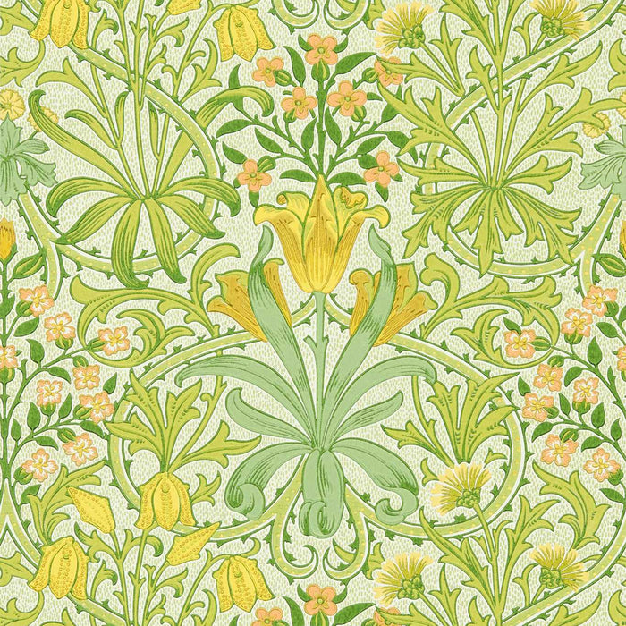 Morris & Co Woodland Weeds Sap Green 217100 Wallpaper Sample MCOW217100