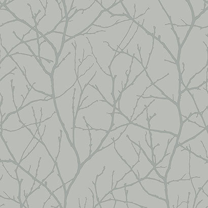 York Trees Silhouette Smokey Blue & Silver Wallpaper MD7123