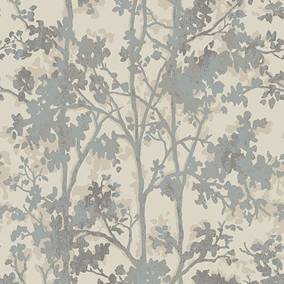 York Shimmering Foliage Cream & Silver Wallpaper MD7141