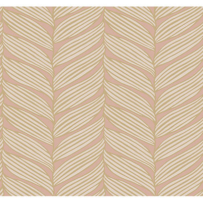 York Luminous Leaves Blush & Gold Wallpaper MD7161