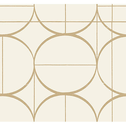 York Sun Circles Cream & Gold Wallpaper MD7202