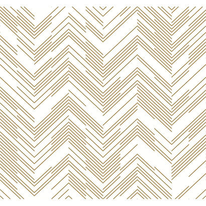 York Polished Chevron White & Gold Wallpaper MD7222