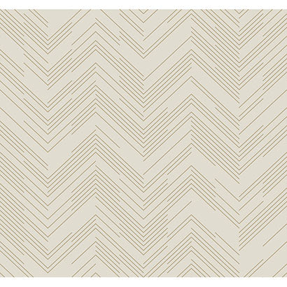 York Polished Chevron Cream & Gold Wallpaper MD7225