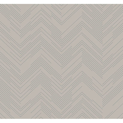 York Polished Chevron Taupe & Silver Wallpaper MD7227