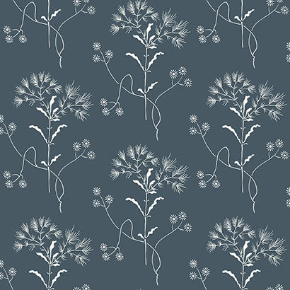 Magnolia Home On Navy White & Navy Wallpaper ME1518