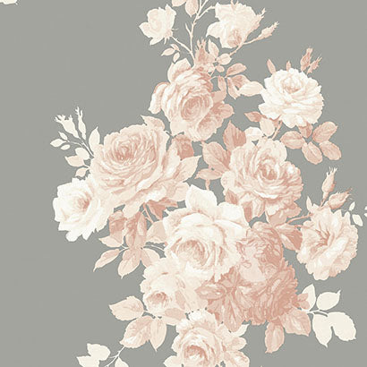 Magnolia Home Tea Rose Blush & Grey Wallpaper ME1530