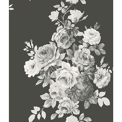 Magnolia Home Tea Rose Black & White Wallpaper ME1533