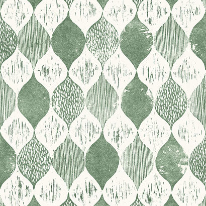 Magnolia Home Woodblock Print Forest Green Wallpaper ME1567