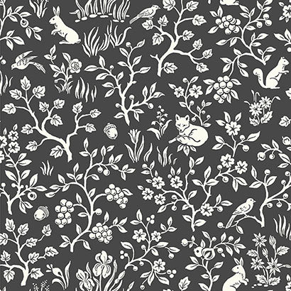 Magnolia Home Fox & Fare Black Wallpaper ME1570