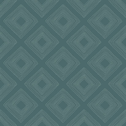 Magnolia Home Weekends Diamond Sketch Teal Wallpaper ME1577