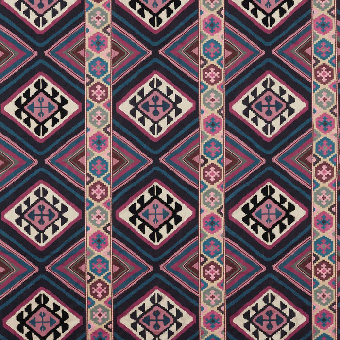 Morris & Co Dorothys Kilim Barbed Berry/Indigo Fabric MEWF237306