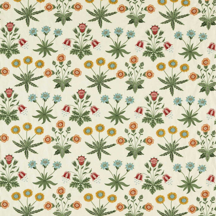 Morris & Co Daisy Embroidery  Cream/Multi Fabric Sample MEWF237310