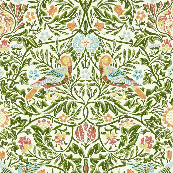 Morris & Co Bird Boughs Green Wallpaper MEWW217192