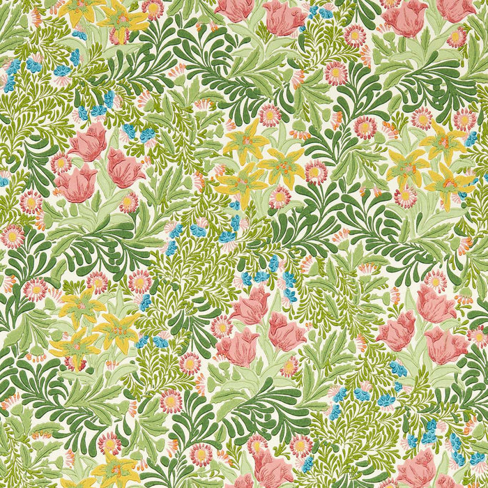 Morris & Co Bower Boughs Green/Rose Wallpaper Sample MEWW217205