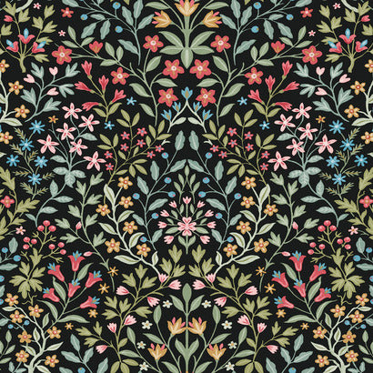 Magnolia Home Garden Terrace Black & Multicolor Wallpaper MF4721