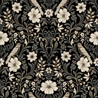 Magnolia Home Colette Black Wallpaper MF4742