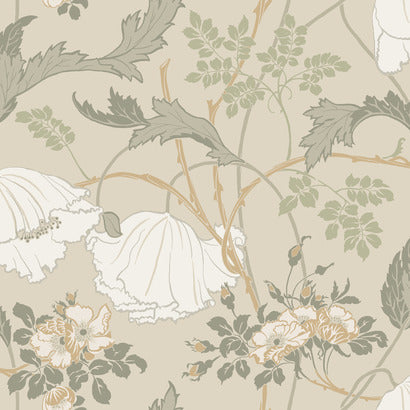 Magnolia Home Gwendolyn Linen & Sage Wallpaper MF4754