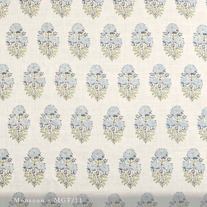 Lisa Fine Mughal Flower Monsoon Fabric Sample MGF-11