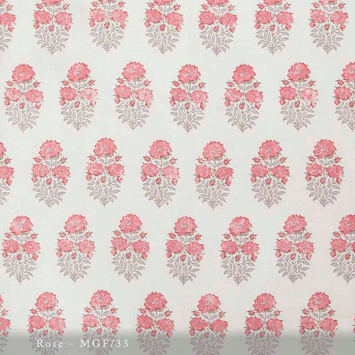 Lisa Fine Mughal Flower Rose Fabric Sample MGF-33