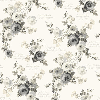 Magnolia Home Heirloom Rose Grey & White Wallpaper MH1524