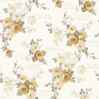 Magnolia Home Heirloom Rose Yellow Wallpaper MH1527