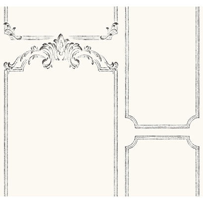 Magnolia Home French Panel White & Black Wallpaper MH1533