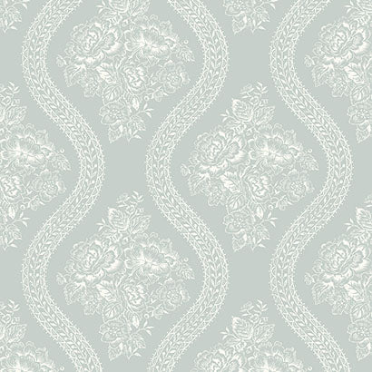 Magnolia Home Coverlet White & Blue Wallpaper MH1598