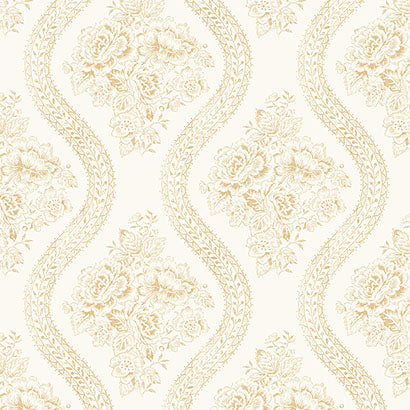 Magnolia Home Coverlet Floral Yellow Wallpaper MH1602