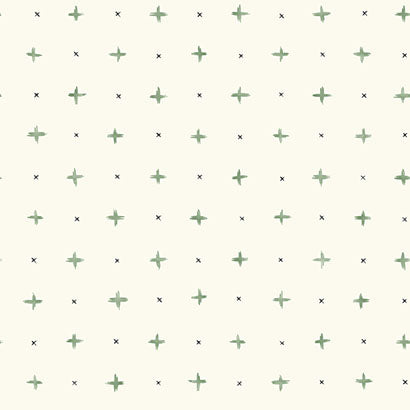 Magnolia Home Cross Stitch Green Wallpaper MK1102