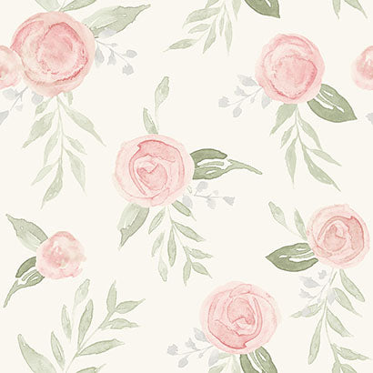 Magnolia Home Watercolor Roses Coral Wallpaper MK1128