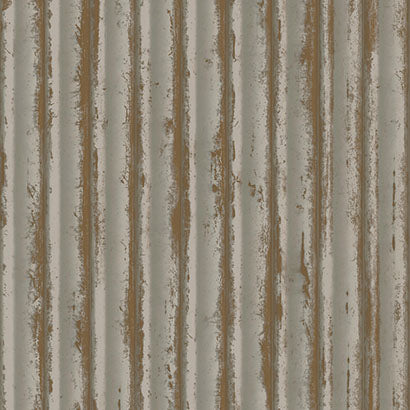 York Weathered Metal Taupe & Gold Wallpaper MM1719