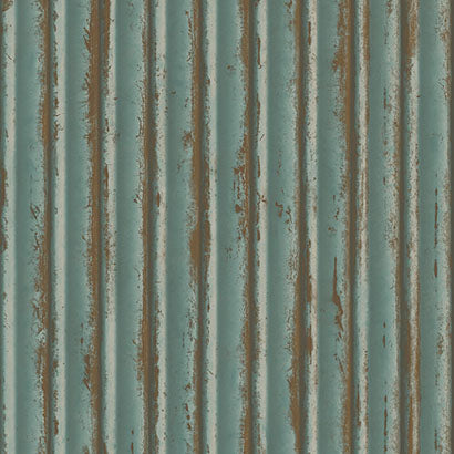 York Weathered Metal Teal & Gold Wallpaper MM1720