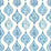 York Marketplace Motif White & Blue Wallpaper MN1850