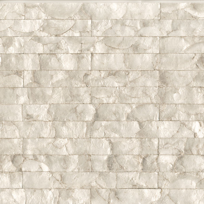 Maya Romanoff Mother of Pearl Silver Mollusk Wallpaper Sample MR-MP-10