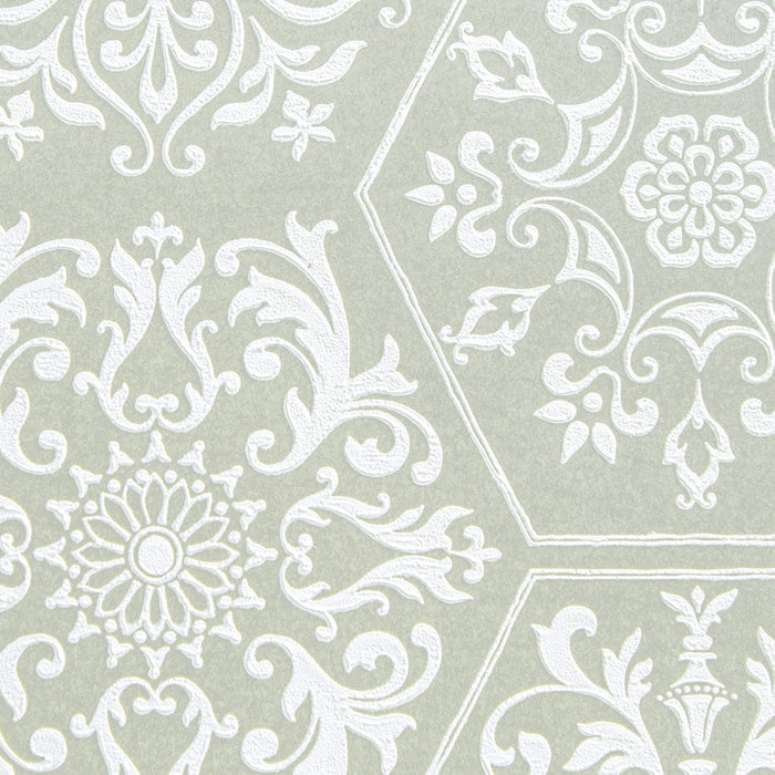 Maya Romanoff Serigraph Brocade Engraved Gray Wallpaper Sample MR-SPB-1033