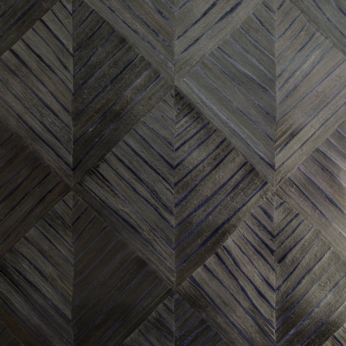 Maya Romanoff Water Hyacinth Parquet Black Bear Wallpaper Sample MR-WH-1109