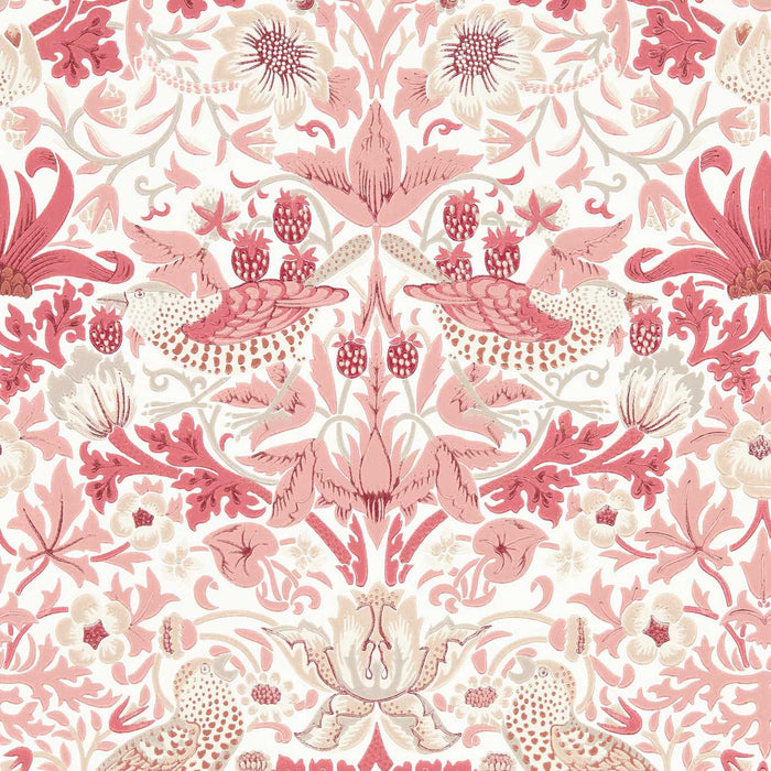 Morris & Co Simply Strawberry Thief Madder 217059 Wallpaper Sample MSIM217059