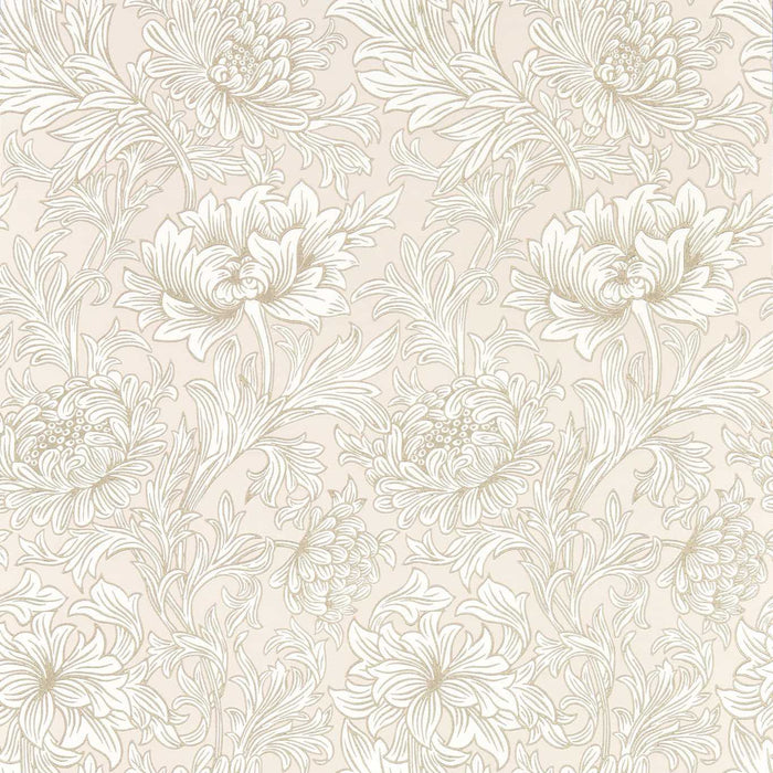 Morris & Co Chrysanthemum Toile Cochineal Pink 217070 Wallpaper Sample MSIM217070