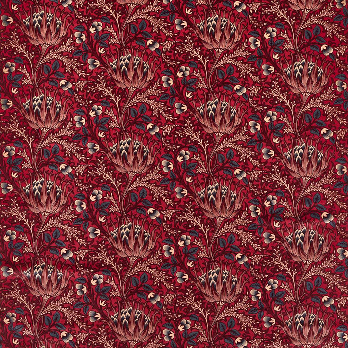 Morris & Co Artichoke Velvet Barbed Berry Fabric Sample MWAR227001