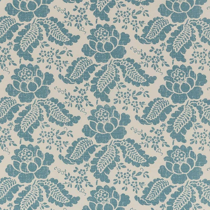 Quadrille Martine New Teal Blue Fabric 304170F-15