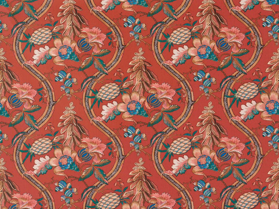 Braquenie A La Table Du Roi Corail Wallpaper Sample BP345001