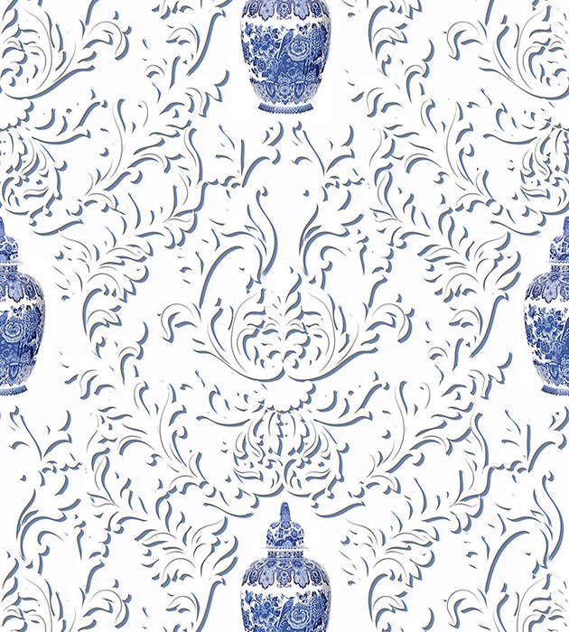 Nicolette Mayer Lion Jar - Sheer Blue Fabric Sample N4 0001LION