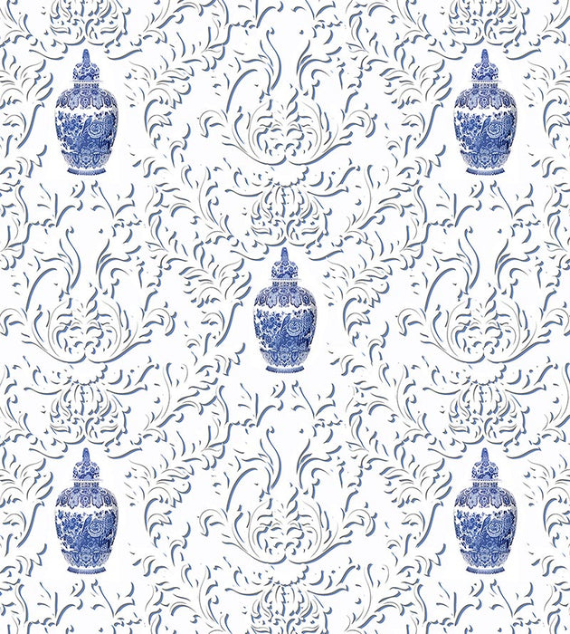 Nicolette Mayer Lion Jar - Sheer Blue Fabric Sample N4 0001LION