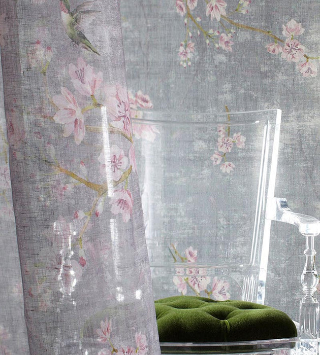 Nicolette Mayer Blossom Fantasia - Sheer Charcoal Fabric Sample N4 1039BL10