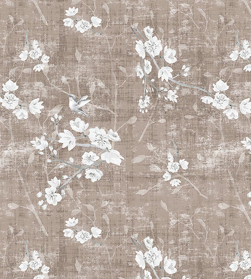 Nicolette Mayer Blossom Fantasia - Sheer Mocha Fabric Sample N4 1040BL10