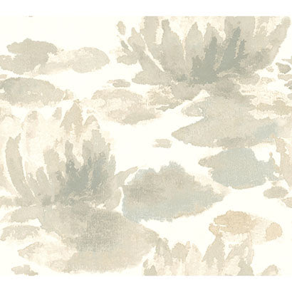 York Water Lily Grey Wallpaper NA0524