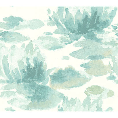 York Water Lily Blue Wallpaper NA0525