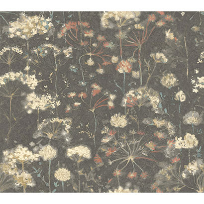 York Botanical Fantasy Black Wallpaper NA0545