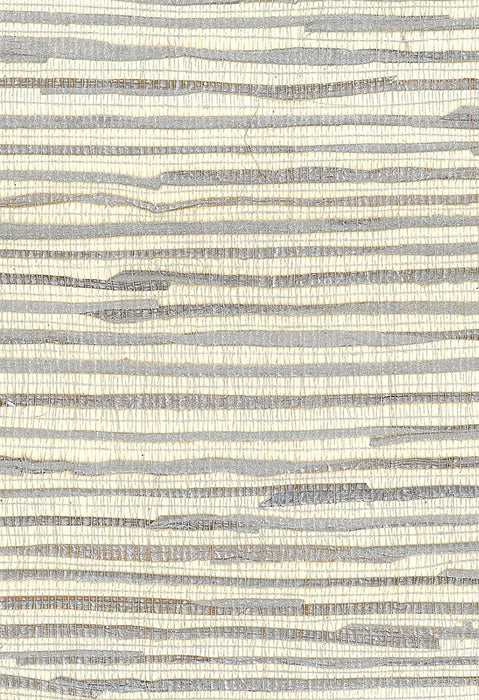 Seabrook Designs Java Grass Metallic Silver, Off White Wallpaper Sample NA204