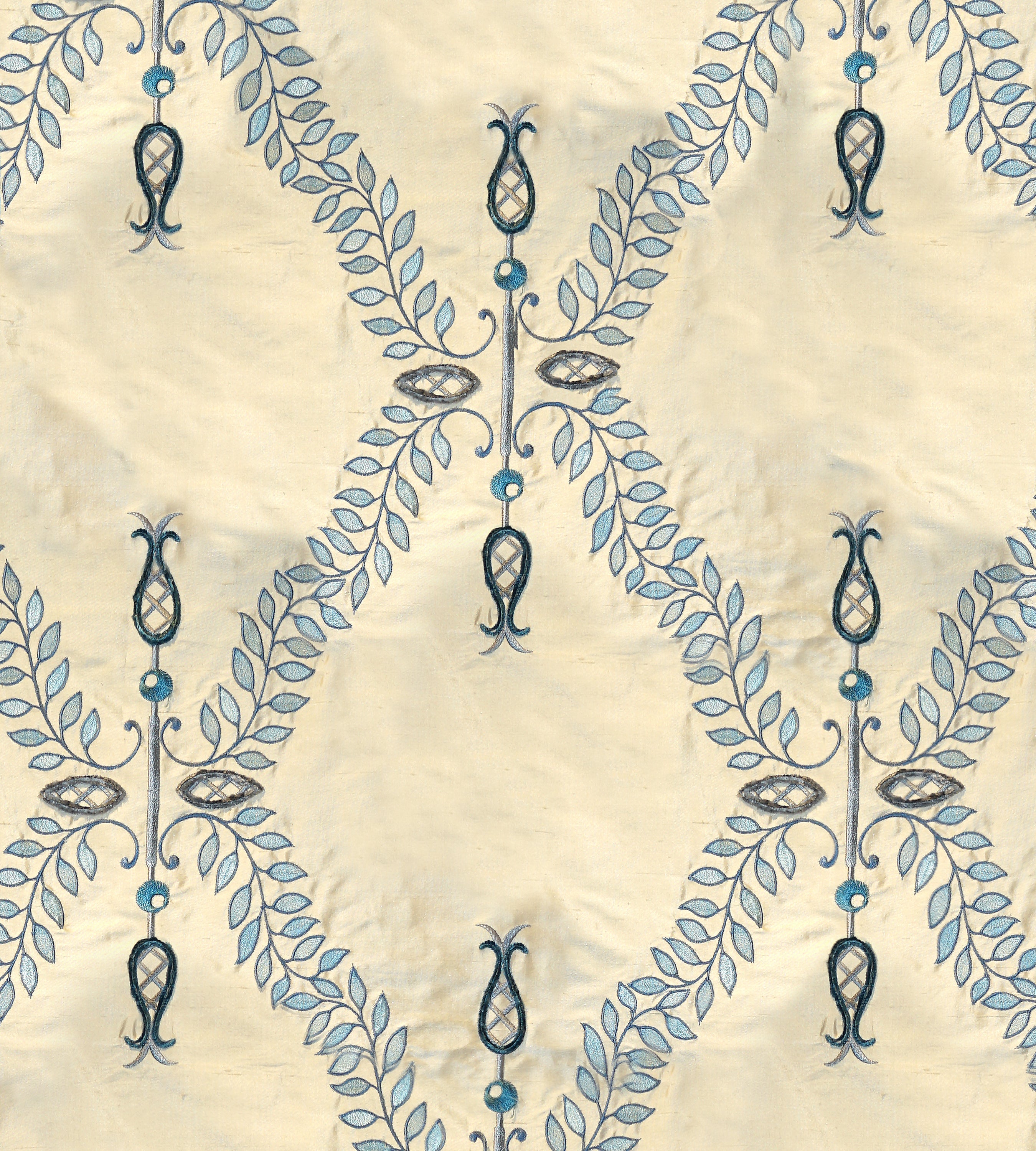 Old World Weavers White Hall Lapis Fabric Sample ND 00011620